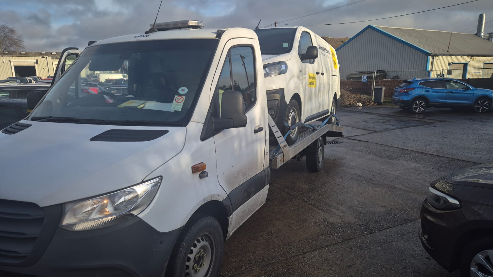 Fast FR8 Mercedes Sprinter flatbed with black Audi A1